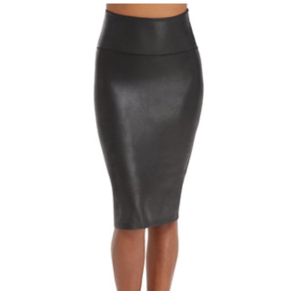 Spanx nwt faux leather pencil skirt xs